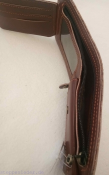 Brieftasche echtes Leder in braun      praktisch, stilbewusst und langlebig   Motiv: Ulziihee (endloser Knoten)